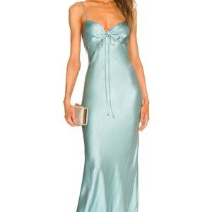 NWT Bec and Bridge Marley Maxi Silk Dress Sea Spray Blue Size 6